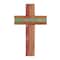 Brown Wood Rustic Cross Sculpture, 18" x 10" x 4"